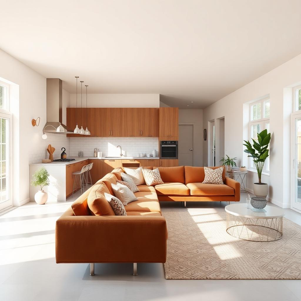 Open living and kitchen